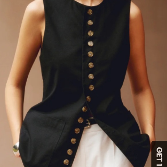 Washable Silk Women’s Button-Down Vest - Picture 1 of 7